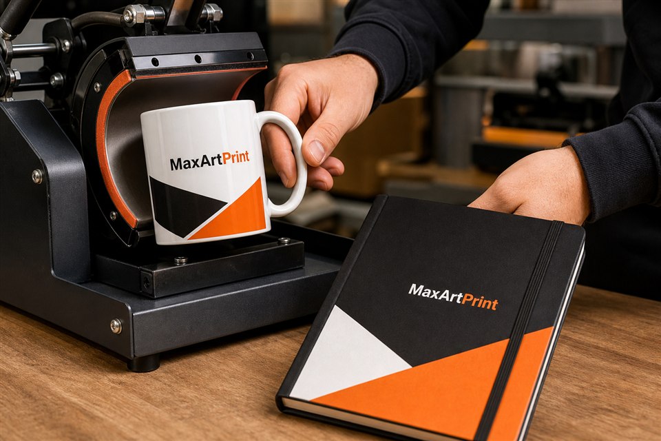 Hrnek a zápisník s designem MaxArtPrint